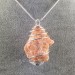 ORANGE CALCITE Rough Pendant - VIRGO SAGITTARIUS Zodiac Silver A+-1