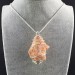 ORANGE CALCITE Rough Pendant - VIRGO SAGITTARIUS Zodiac Silver A+-2