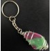 Portachiavi ZOISITE con RUBINO Montata Artigianalmente Spirale Placcata Argento-1