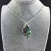 Ciondolo ZOISITE con RUBINO Montata Artigianalmente Spirale Placcata Argento A+-5