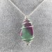 ZOISITE with RUBY Pendant - CANCER LEO VIRGO SCORPIO AQUARIUS Silver-1
