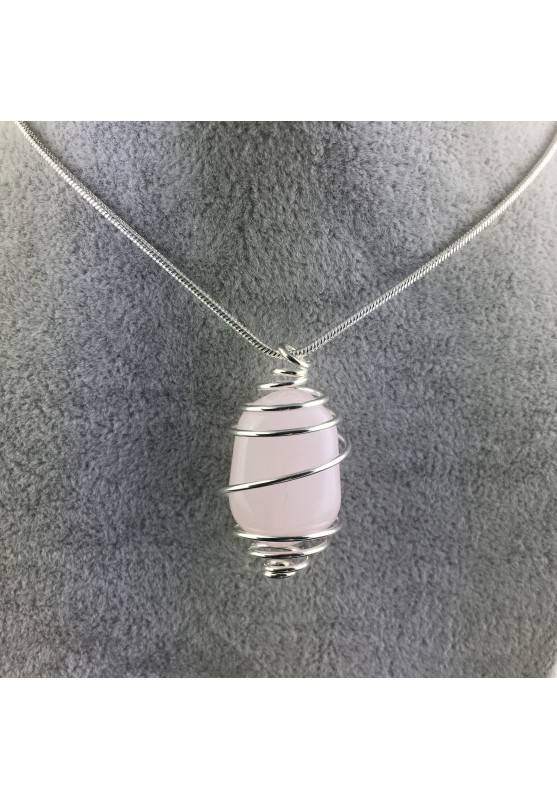 Pendant in MANGANO CALCITE - CALCITE Zodiac Silver Plated Spiral A+-1