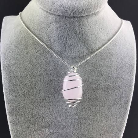 Ciondolo MANGANO CALCITE - CALCITE Zodiaco Spirale Placcata Argento A+-2