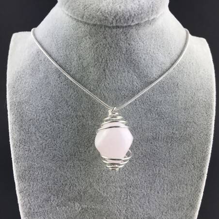 Colgante MANGANO CALCITA - CALCITA Zodiaco Espiral Baño de Plata A+-5