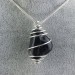 Ciondolo ONICE NERO - CAPRICORNO Zodiaco Spirale Placcata Argento A+-1