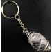 Portachiavi QUARZO TORMALINATO Montata Artigianalmente Spirale Placcata Argento-1