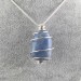 Quartz BLUE DUMORTIERITE Pendant Thumbstone Hand Made on SILVER Plated Spiral A+-1