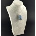 Quartz BLUE DUMORTIERITE Pendant Thumbstone Hand Made on SILVER Plated Spiral A+-3