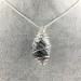 Pendant Quartz with Tourmaline - CANCER SCORPIO Zodiac SILVER Plated Spiral A+-1