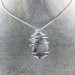 Pendant Quartz with Tourmaline - CANCER SCORPIO Zodiac SILVER Plated Spiral A+-4