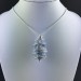 Ciondolo CALCITE BLU GREZZA Montata Artigianalmente Spirale Placcato Argento A+-2