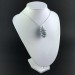 Ciondolo CALCITE BLU GREZZA Montata Artigianalmente Spirale Placcato Argento A+-3