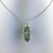 EMERALD Corundum Pendant Rough - TAURUS Zodiac Gift Idea SILVER Plated Spiral-2