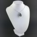 Colgante OBSIDIANA NEVADA - CAPRICORNIO Zodiaco Regalo Espiral Plata A+-6