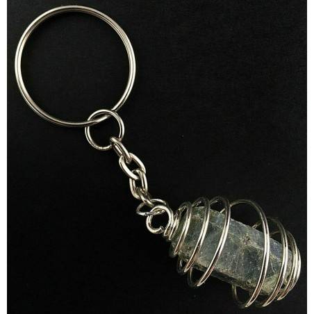 Portachiavi CORINDONE di SMERALDO - TORO Zodiaco Regalo Spirale Placcato Argento-2
