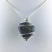 Pendant in Blue MADREPORE Mother of Pore - SCORPIO AQUARIUS SILVER Plated Spiral-1