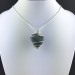 Pendant in Blue MADREPORE Mother of Pore - SCORPIO AQUARIUS SILVER Plated Spiral-2
