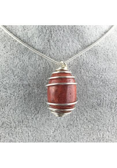 Colgante CORAL ROJO - TAURO LIBRA Zodiaco Espiral Chapado en Plata A+-1