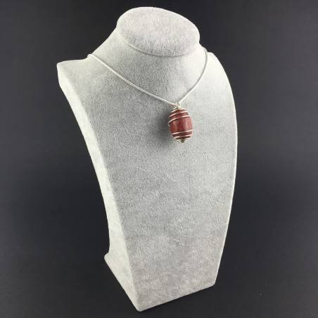 Colgante CORAL ROJO - TAURO LIBRA Zodiaco Espiral Chapado en Plata A+-3
