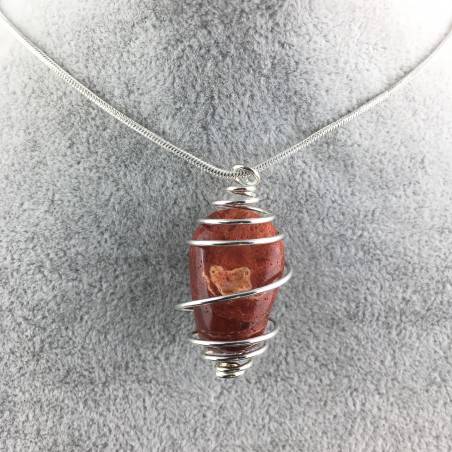 Colgante CORAL ROJO - TAURO LIBRA Zodiaco Espiral Chapado en Plata A+-4