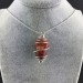 Colgante CORAL ROJO - TAURO LIBRA Zodiaco Espiral Chapado en Plata A+-5