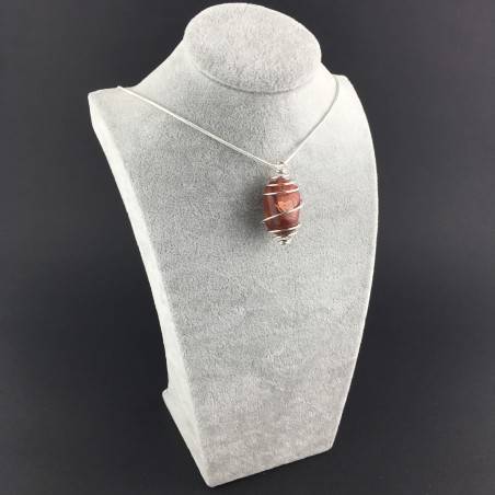 Colgante CORAL ROJO - TAURO LIBRA Zodiaco Espiral Chapado en Plata A+-6