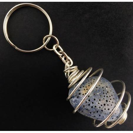 Porte-clés Madrépores BLEU - SCORPION AQUARIUM Zodeaco Spirale Plaqué Argent-1