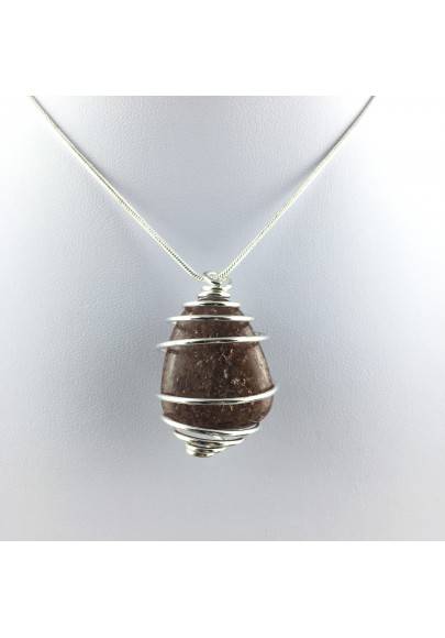 Ciondolo LEPIDOLITE - TORO LEONE CAPRICORNO Zodiaco Spirale Placcato Argento-1