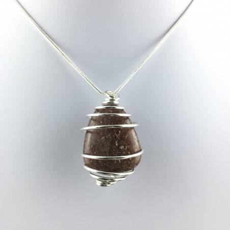 Ciondolo LEPIDOLITE - TORO LEONE CAPRICORNO Zodiaco Spirale Placcato Argento-1