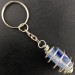 Portachiavi CIANITE BLU Montata Artigianalmente Spirale Placcata Argento A+-1