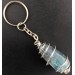 Portachiavi CIANITE BLU Montata Artigianalmente Spirale Placcata Argento A+-2