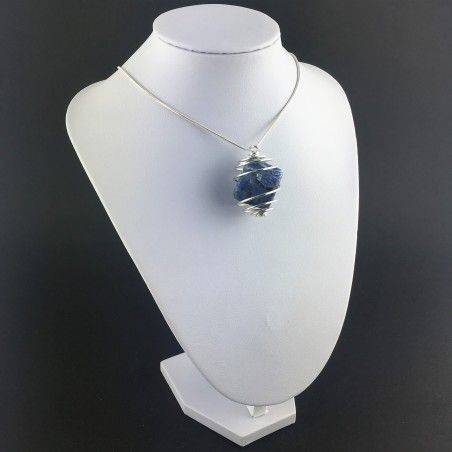 Ciondolo SODALITE - BILANCIA TORO CAPRICORNO Zodiaco Spirale Argento Regalo-3