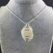 ADULARIA Moonstone Pendant  - CANCER Zodiac SILVER Plated Spiral A+-5