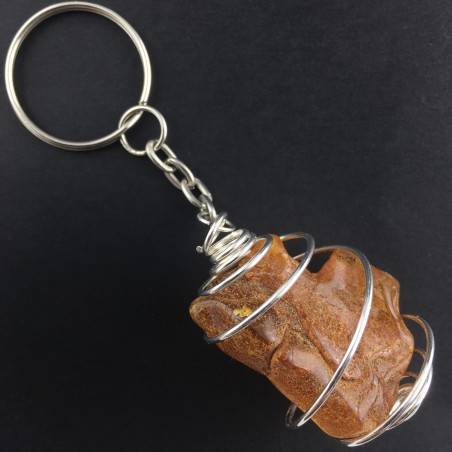 Porte-clés Ambre Grand Fabriqué à la main Spirale Plaqué Argent Cadeau-2