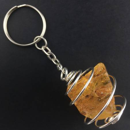 Portachiavi AMBRA GRANDE - LEONE Zodiaco Spirale Placcata Argento Regalo A+-1
