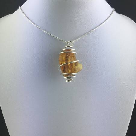 Ciondolo AMBRA Montata Artigianalmente Spirale Placcata Argento Regalo A+-2