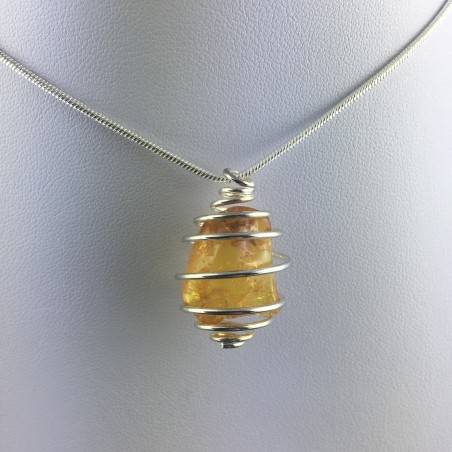 AMBER Pendant Hand Made on Silver Plated Spiral Gift Idea Minerals Chakra A+-4