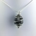 Pendentif Obsidienne LARME D'APACHE Fabriqué à la main Spirale Argent A+-1