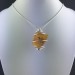 AMBER Large Pendant - LEO Zodiac Silver Plated Spiral Gift Idea A+-2