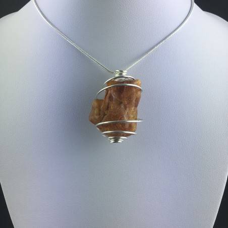 AMBER Large Pendant - LEO Zodiac Silver Plated Spiral Gift Idea A+-5