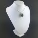 Apache Tear Obsidian Pendant - AQUARIUS Zodiac SILVER Plated Spiral A+-3