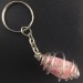 Portachiavi in RODOCROSITE Montata Artigianalmente Spirale Placcata Argento A+-2