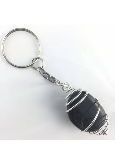 Llavero OBSIDIANA PLATEADA - GEMINIS LEO VIRGEN Zodiaco Espiral Plata-1
