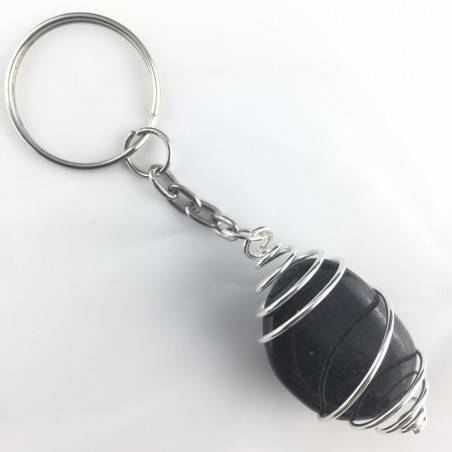 Llavero OBSIDIANA PLATEADA - GEMINIS LEO VIRGEN Zodiaco Espiral Plata-1