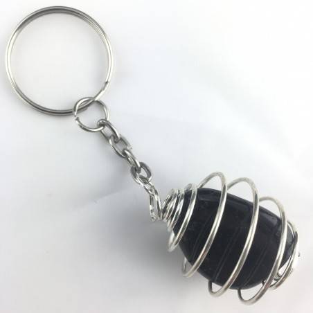Llavero OBSIDIANA PLATEADA - GEMINIS LEO VIRGEN Zodiaco Espiral Plata-2