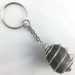 Pyrite Keychain Keyring - TAURUS CAPRICORN Zodiac Silver Plated Spiral Gift Idea A+-2