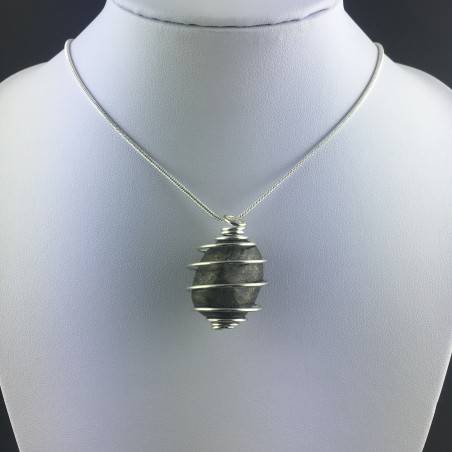Ciondolo PIRITE - TORO CAPRICORNO Zodiaco Spirale Placcata Argento Regalo A+-2