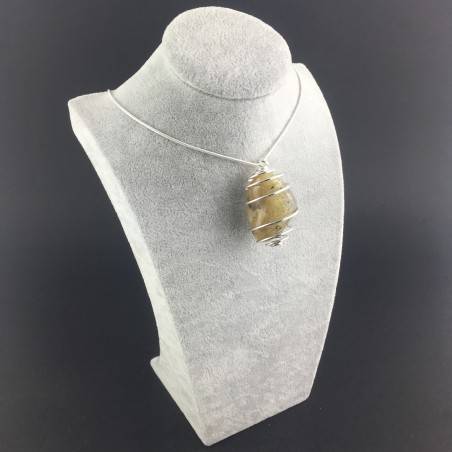 Ciondolo QUARZO RUTILATO Montato Artigianalmente Spirale Placcata Argento A+-3