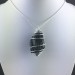 Ciondolo TORMALINA NERA MADAGASCAR Montato Artigianalmente Spirale Argento A+-2
