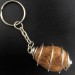 STROMATOLITE Tumblestone Keychain Keyring Hand Made on SILVER Plated Spiral A+-1